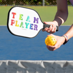 SlipperyJoe's team player filled with smooth rainb Pickleball Paddle