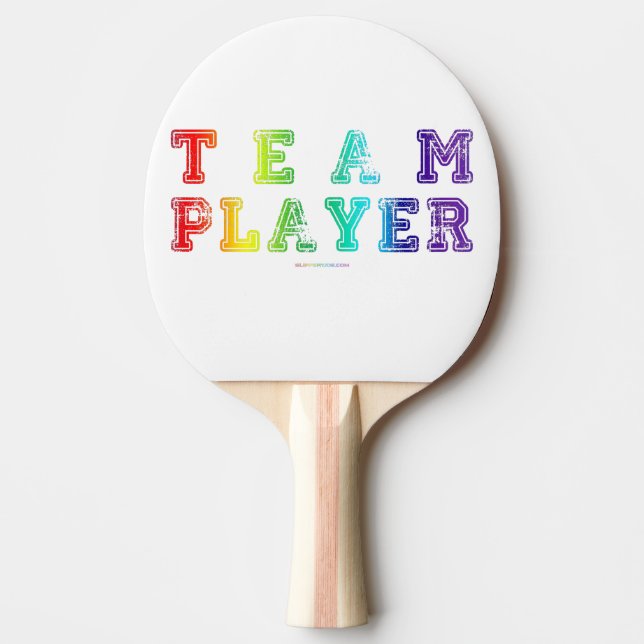 SlipperyJoe's team player filled with smooth rainb Ping Pong Paddle (Front)