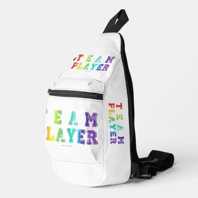 SlipperyJoe's team player filled with smooth rainb Sling Bag (Right Corner)