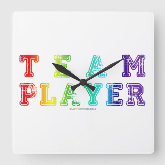 SlipperyJoe's team player filled with smooth rainb Square Wall Clock (Front)