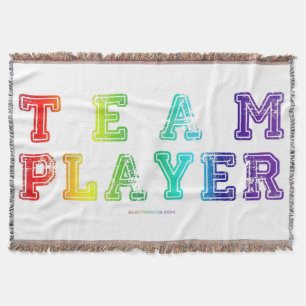SlipperyJoe's team player filled with smooth rainb Throw Blanket
