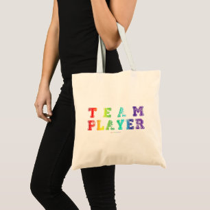 SlipperyJoe's team player filled with smooth rainb Tote Bag