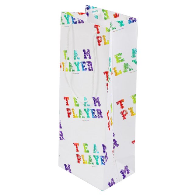SlipperyJoe's team player filled with smooth rainb Wine Gift Bag (Front Angled)