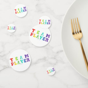 SlipperyJoe's Team Player words gradient rainbow c Confetti