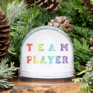 SlipperyJoe's Team Player words gradient rainbow c Snowglobe