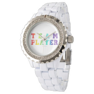 SlipperyJoe's Team Player words gradient rainbow c Watch