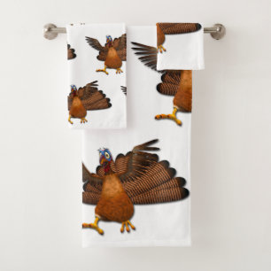 SlipperyJoe's Thanksgiving gobble responsibly live Bath Towel Set