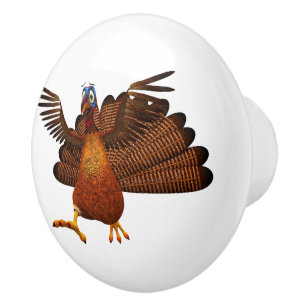 SlipperyJoe's Thanksgiving gobble responsibly live Ceramic Knob