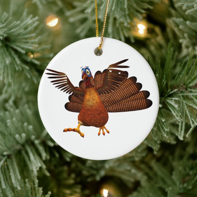 SlipperyJoe's Thanksgiving gobble responsibly live Ceramic Tree Decoration (Tree)
