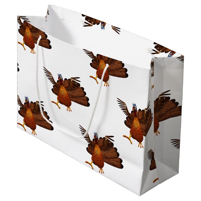 SlipperyJoe's Thanksgiving gobble responsibly live Large Gift Bag (Front Angled)