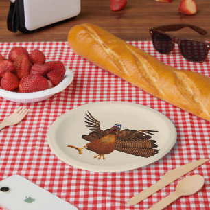 SlipperyJoe's Thanksgiving gobble responsibly live Paper Plate