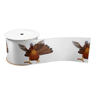 SlipperyJoe's Thanksgiving gobble responsibly live Satin Ribbon