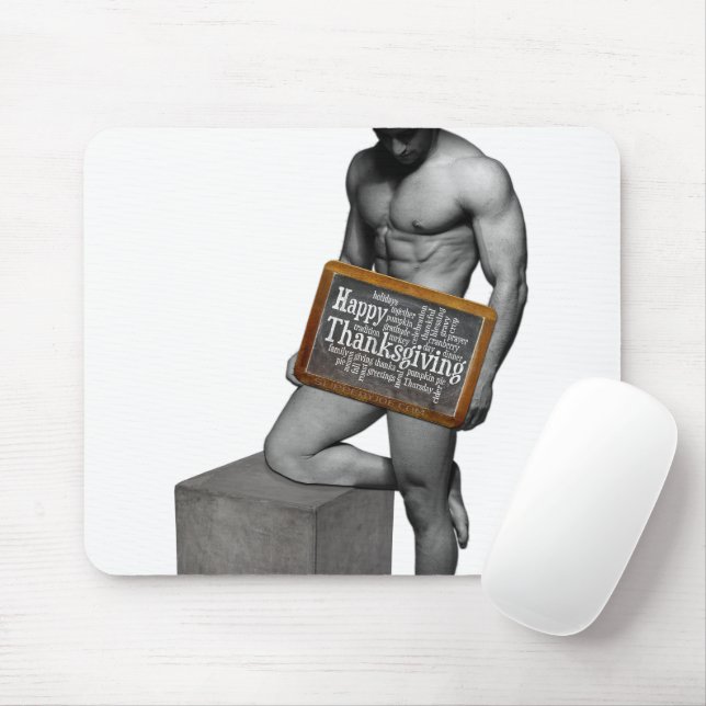 SlipperyJoe's Thanksgiving man hot six-pack abs un Mouse Pad (With Mouse)