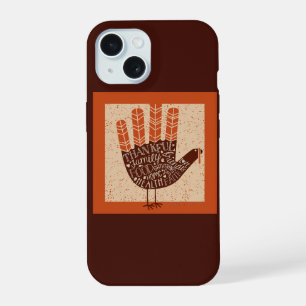 SlipperyJoe's Thanksgiving playful turkey illustra iPhone 15 Case