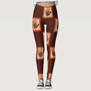 SlipperyJoe's Thanksgiving playful turkey illustra Leggings
