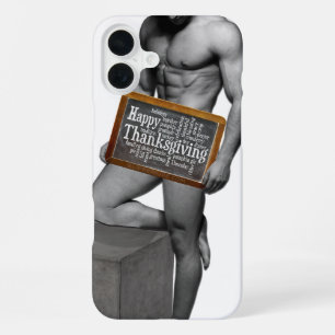 SlipperyJoe's Thanksgiving tradition muscular male iPhone 16 Plus Case