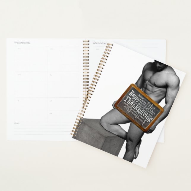 SlipperyJoe's Thanksgiving tradition muscular male Planner (Display)