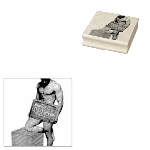 SlipperyJoe's Thanksgiving tradition muscular male Rubber Stamp