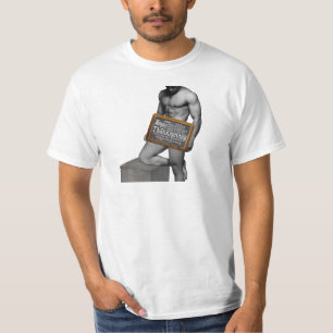 SlipperyJoe's Thanksgiving tradition muscular male T-Shirt