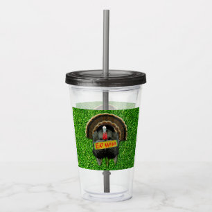 SlipperyJoe's Thanksgiving turkey grass eat ham co Acrylic Tumbler