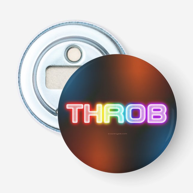 SlipperyJoe's throb rainbow-like gradient thick ca Bottle Opener (Front)