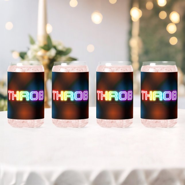 SlipperyJoe's throb rainbow-like gradient thick ca Can Glass (Insitu (Wedding))