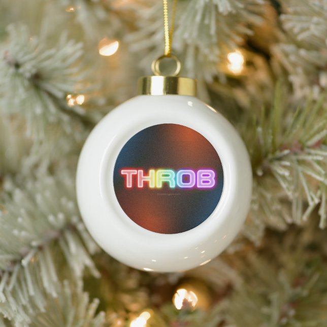 SlipperyJoe's throb rainbow-like gradient thick ca Ceramic Ball Christmas Ornament (Tree)