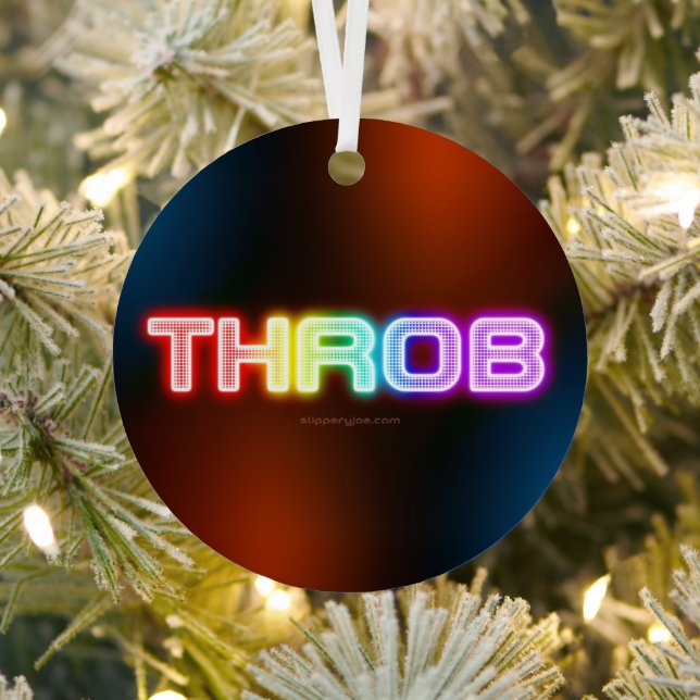 SlipperyJoe's throb rainbow-like gradient thick ca Metal Tree Decoration (Insitu)