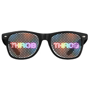 SlipperyJoe's throb rainbow-like gradient thick ca Retro Sunglasses