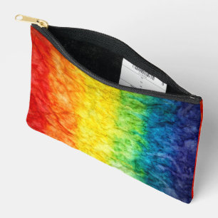 SlipperyJoe's tie-dyed flag rainbow pressed into s Accessory Pouch
