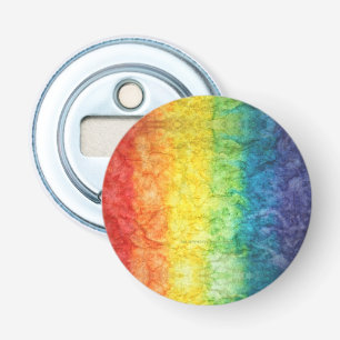 SlipperyJoe's tie-dyed flag rainbow pressed into s Bottle Opener