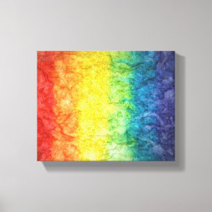 SlipperyJoe's tie-dyed flag rainbow pressed into s Canvas Print