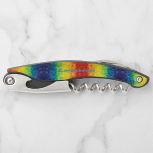 SlipperyJoe's tie-dyed flag rainbow pressed into s Corkscrew