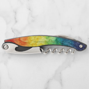 SlipperyJoe's tie-dyed flag rainbow pressed into s Corkscrew