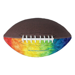 SlipperyJoe's tie-dyed flag rainbow pressed into s Football