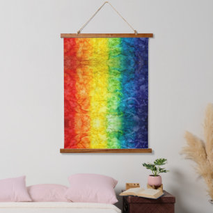 SlipperyJoe's tie-dyed flag rainbow pressed into s Hanging Tapestry