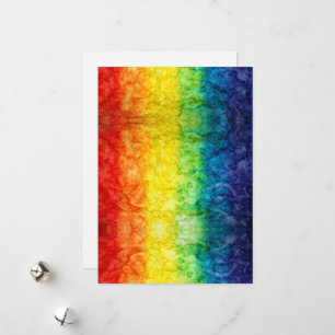 SlipperyJoe's tie-dyed flag rainbow pressed into s Holiday Card