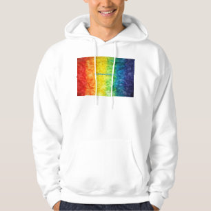 SlipperyJoe's tie-dyed flag rainbow pressed into s Hoodie