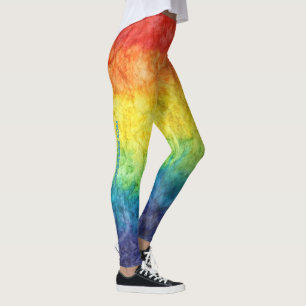 SlipperyJoe's tie-dyed flag rainbow pressed into s Leggings