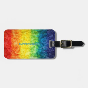 SlipperyJoe's tie-dyed flag rainbow pressed into s Luggage Tag