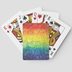 SlipperyJoe's tie-dyed flag rainbow pressed into s Playing Cards