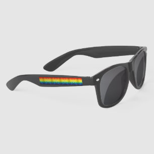 SlipperyJoe's tie-dyed flag rainbow pressed into s Sunglasses