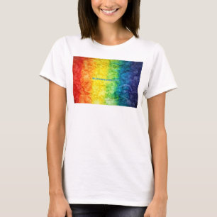 SlipperyJoe's tie-dyed flag rainbow pressed into s T-Shirt