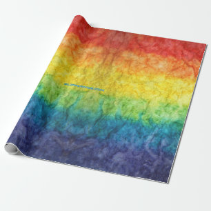 SlipperyJoe's tie-dyed flag rainbow pressed into s Wrapping Paper
