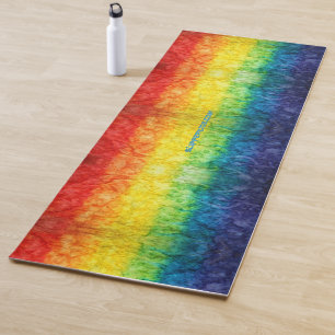 SlipperyJoe's tie-dyed flag rainbow pressed into s Yoga Mat