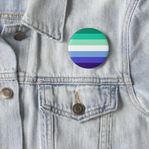 SlipperyJoe's trans-inclusive gay men's flag palet 6 Cm Round Badge