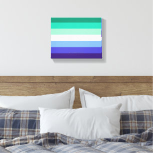 SlipperyJoe's trans-inclusive gay men's flag palet Canvas Print