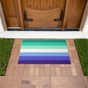 SlipperyJoe's trans-inclusive gay men's flag palet Doormat
