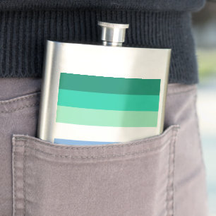 SlipperyJoe's trans-inclusive gay men's flag palet Hip Flask