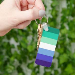 SlipperyJoe's trans-inclusive gay men's flag palet Key Ring